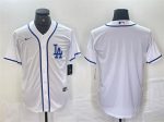 Los Angeles Dodgers Blank White Cool Base Stitched Jersey