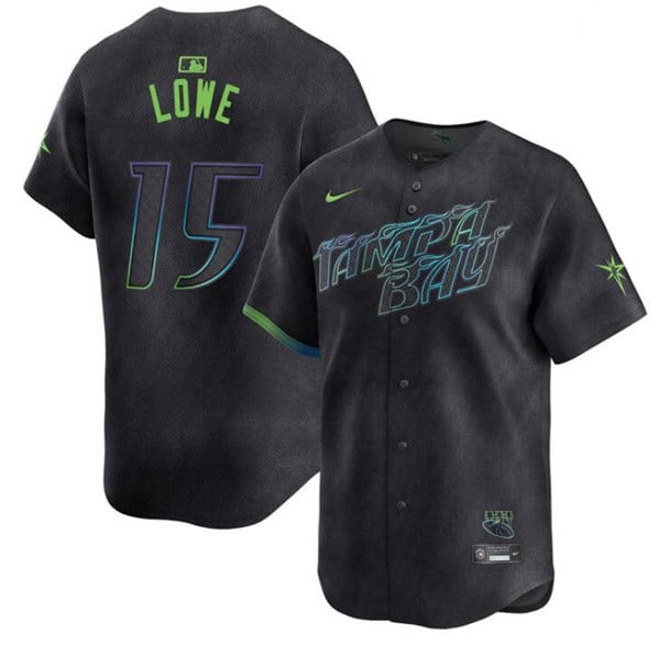 Tampa Bay Rays #15 Josh Lowe Charcoal 2024 City Connect Limited Stitched Jersey