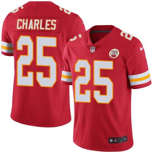 Chiefs #25 Jamaal Charles Red Stitched Limited Rush Nike Jersey