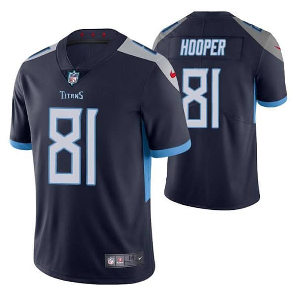 Tennessee Titans #81 Austin Hooper Navy Vapor Untouchable Stitched Jersey