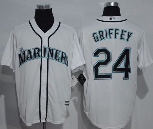Mariners #24 Ken Griffey White New Cool Base Stitched Jersey