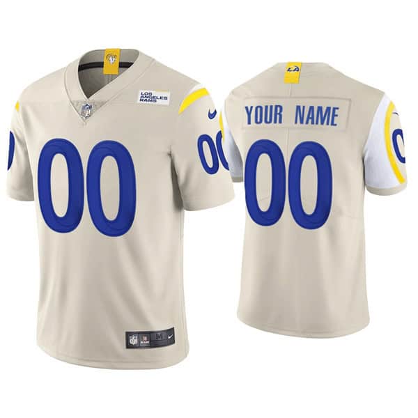 Rams Customized Bone Vapor Untouchable Limited Stitched Jersey