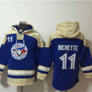 Toronto Blue Jays #11 Bo Bichette Royal Ageless Must-Have Lace-Up Pullover Hoodie