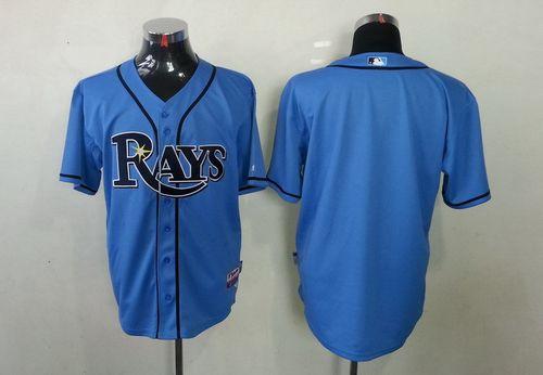 Rays Blank Light Blue Cool Base Stitched Jersey