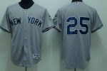 Yankees #25 Mark Teixeira Stitched Grey Jersey