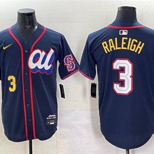 American League #3 Cal Raleigh Navy 2025 All-Star Edition Limited Stitched Jersey