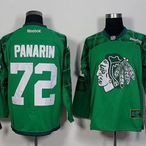 Blackhawks #72 Artemi Panarin Green St. Patrick's Day New Stitched Jersey