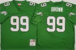 Philadelphia Eagles #99 Jerome Brown Kelly Green Throwback Football Stitched Jersey