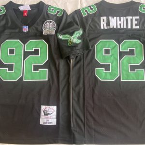 Philadelphia Eagles #92 Reggie White Black Throwback Stitched Football Jersey