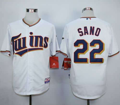 Twins #22 Miguel Sano White Home Cool Base Stitched Jersey