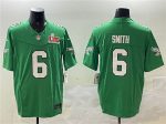 Philadelphia Eagles #6 DeVonta Smith Green 2025 Super Bowl LIX Patch F.U.S.E. Throwback Vapor Untouchable Limited Stitched Jersey