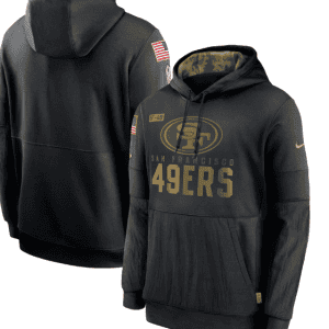 Youth San Francisco 49ers Black 2020 Salute To Service Therma Pullover Hoodie