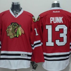 Blackhawks #13 CM Punk Red Stitched Jersey