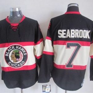 Blackhawks #7 Brent Seabrook Black Third CCM Stitched Jersey