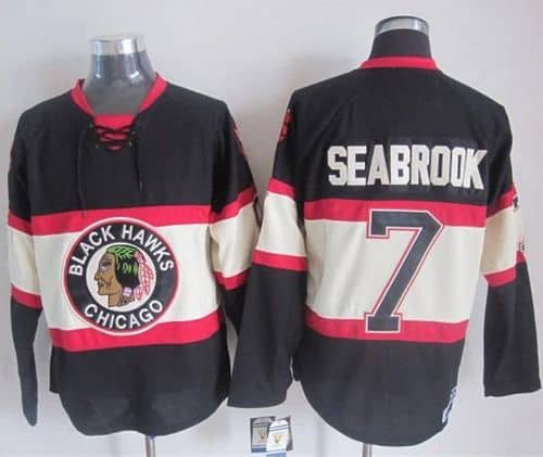 Blackhawks #7 Brent Seabrook Black Third CCM Stitched Jersey
