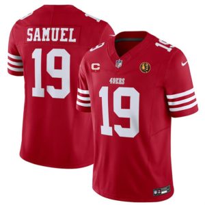 San Francisco 49ers #19 Deebo Samuel Red 2023 F.U.S.E. With 1-Star C Patch And John Madden Patch Vapor Limited Stitched Jersey