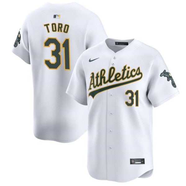 Oakland Athletics #31 Abraham Toro White 2024 Home Limited Stitched Jersey