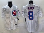 Chicago Cubs #8 Ian Happ White Cool Base Stitched Jersey