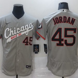 Chicago White Sox #45 Michael Jordan Grey Flex Base Stitched Jersey