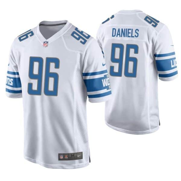 Detroit Lions #96 Mike Daniels White Stitched Jersey