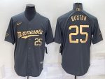 Minnesota Twins #25 Byron Buxton Charcoal 2022 All-Star Cool Base Stitched Baseball Jersey