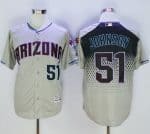 Diamondbacks #51 Randy Johnson Gray Capri New Cool Base Stitched Jersey