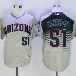 Diamondbacks #51 Randy Johnson Gray Capri New Cool Base Stitched Jersey