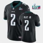 Philadelphia Eagles #2 Darius Slay JR Black Super Bowl LVII Patch Vapor Untouchable Limited Stitched Jersey
