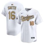 Los Angeles Dodgers #16 Will Smith White 2025 Gold Collection Limited Stitched Jersey