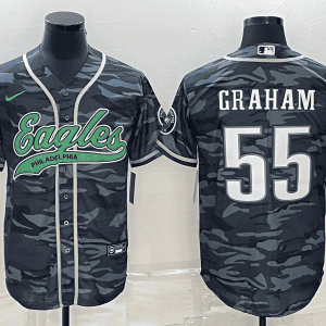 Philadelphia Eagles #55 Brandon Graham Gray Camo With Patch Cool Base Stitched Jersey