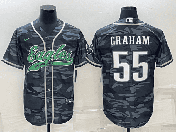 Philadelphia Eagles #55 Brandon Graham Gray Camo With Patch Cool Base Stitched Jersey