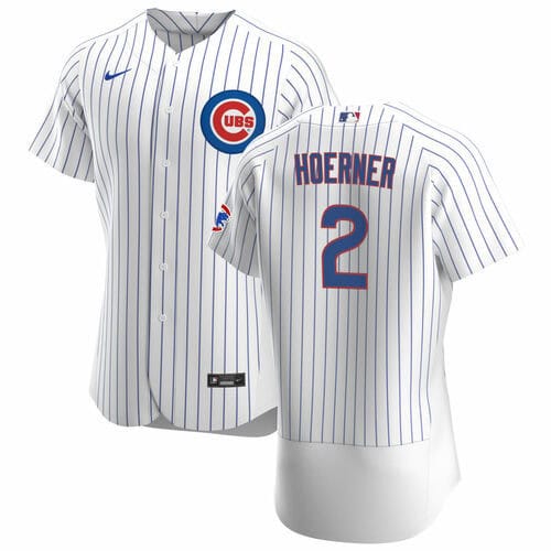 Chicago Cubs #2 Nico Hoerner White Flex Base Stitched Jersey
