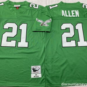 Philadelphia Eagles #21 Eric Allen Kelly Green Throwback Stitched Football Jersey