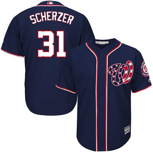 Washington Nationals #31 Max Scherzer Navy Cool Base Stitched Jersey