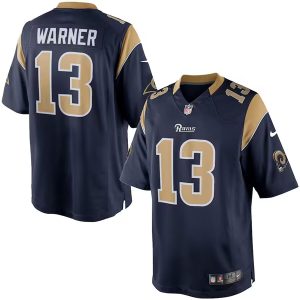 Los Angeles Rams #13 Kurt Warner Navy Limited Stitched Jersey