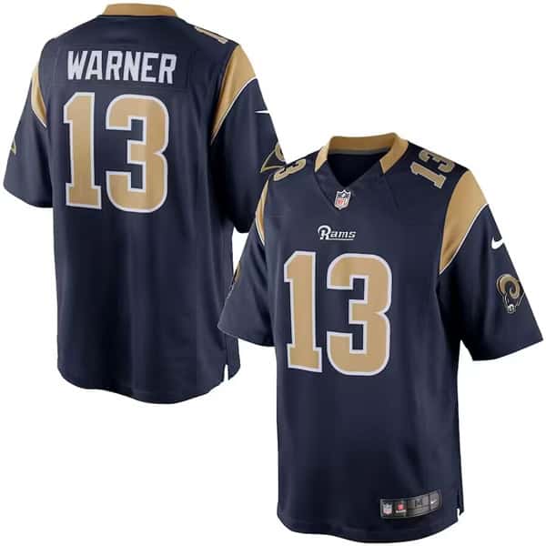 Los Angeles Rams #13 Kurt Warner Navy Limited Stitched Jersey