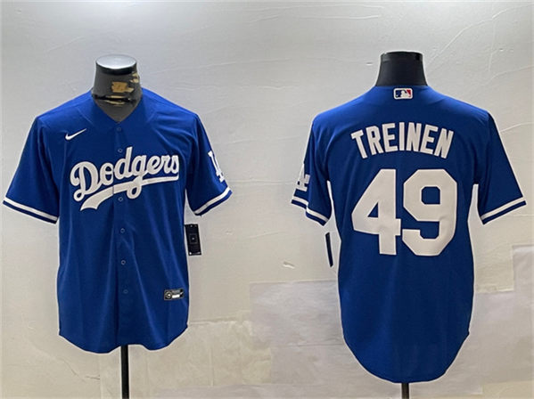 Los Angeles Dodgers #49 Blake Treinen Royal Cool Base Stitched Jersey
