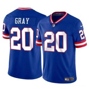New York Giants #20 Eric Gray Royal Throwback Vapor Untouchable Limited Stitched Jersey