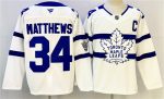 Toronto Maple Leafs #34 Auston Matthews White With C Patch Stadium Series Stitched Jersey