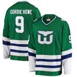 Hartford Whalers #9 Gordie Howe Stitched Green Jersey