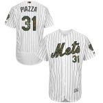 Mets #31 Mike Piazza White(Blue Strip) Flexbase Authentic Collection 2016 Memorial Day Stitched Jersey