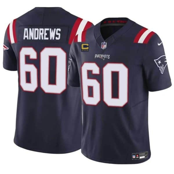 New England Patriots #60 David Andrews Navy 2024 F.U.S.E. With 4-Star C Patch Vapor Limited Stitched Jersey