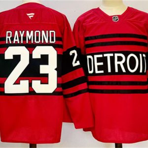 Detroit Red Wings #23 Lucas Raymond Red 2024-25 Reverse Retro Stitched Jersey