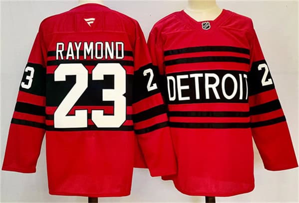 Detroit Red Wings #23 Lucas Raymond Red 2024-25 Reverse Retro Stitched Jersey