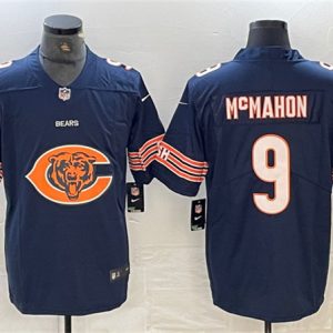 Chicago Bears #9 Jim McMahon Navy Team Big Logo Limited Vapor Untouchable Limited Stitched Jersey
