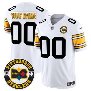 Pittsburgh Steelers Throwback 1933 Patch white Vapor Limited All Stitched Jerseys