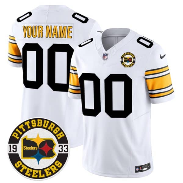 Pittsburgh Steelers Throwback 1933 Patch white Vapor Limited All Stitched Jerseys