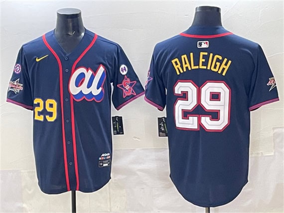 American League #29 Cal Raleigh Navy 2025 All-Star Edition V3 Limited Stitched Jersey