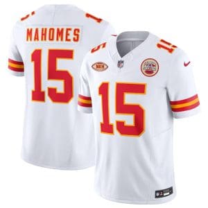 Kansas City Chiefs #15 Patrick Mahomes White 2023 F.U.S.E. With "NKH" Patch Vapor Untouchable Limited Stitched Jersey