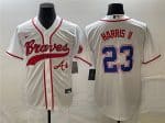 Atlanta Braves #23 Michael Harris II White Cool Base With Patch Stitched Jersey